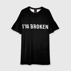 Платье клеш для девочки Im broken Я сломан, цвет: 3D-принт