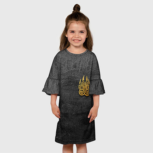 Детское платье Волчий отпечаток золотом Символ Велеса / 3D-принт – фото 3