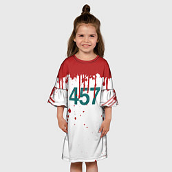 Платье клеш для девочки Игра в кальмара: Персонаж 457, цвет: 3D-принт — фото 2