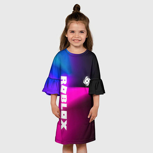 Детское платье Роблокс лого х эмблема / 3D-принт – фото 3