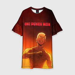 Платье клеш для девочки Сайтама в огне One Punch-Man, цвет: 3D-принт