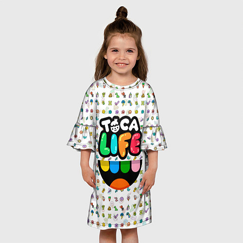 Детское платье Toca Boca Тока Бока Паттерн / 3D-принт – фото 3