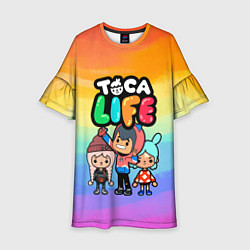 Платье клеш для девочки Рита Зик Тока Бока, цвет: 3D-принт