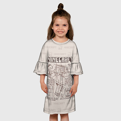 Детское платье Витрувианский человек Стив Minecraft / 3D-принт – фото 3