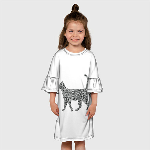 Детское платье QR - кот / 3D-принт – фото 3