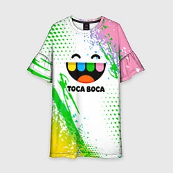 Платье клеш для девочки Toca Boca: Улыбашка, цвет: 3D-принт