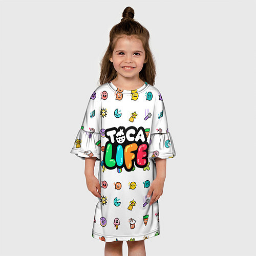 Детское платье Логотип Toca Boca Тока Бока / 3D-принт – фото 3