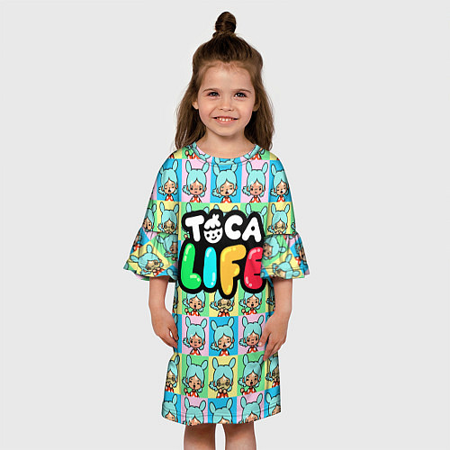 Детское платье Toca Boca logo Тока Бока Рита / 3D-принт – фото 3