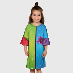 Платье клеш для девочки Цветное рождество Snowflake, цвет: 3D-принт — фото 2
