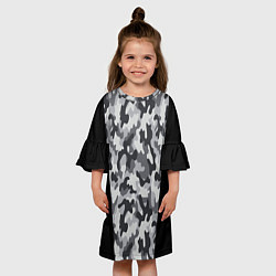 Платье клеш для девочки Стиль - Камуфляж, цвет: 3D-принт — фото 2