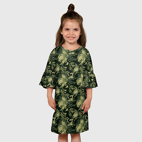 Детское платье Крабы камуфляж / 3D-принт – фото 3