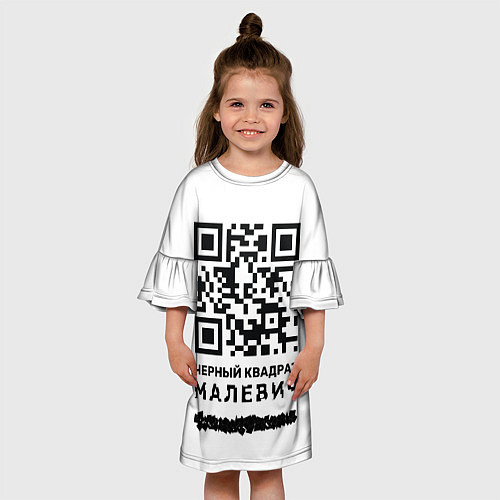 Детское платье QR - Черный квадрат Малевич / 3D-принт – фото 3