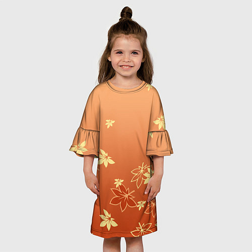 Детское платье КАДЗУХА KAZUHA КРАСНЫЙ КЛЕН / 3D-принт – фото 3