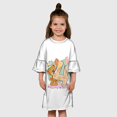 Детское платье С днем рождения 4 месяц / 3D-принт – фото 3