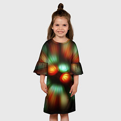 Платье клеш для девочки Вспышка света в виде ярких линий, цвет: 3D-принт — фото 2