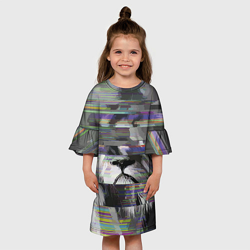 Детское платье Glitch lion 2020 / 3D-принт – фото 3