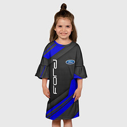 Платье клеш для девочки Ford Форд авто, цвет: 3D-принт — фото 2