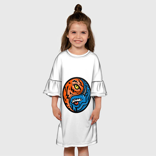 Детское платье Драконы Инь Янь / 3D-принт – фото 3