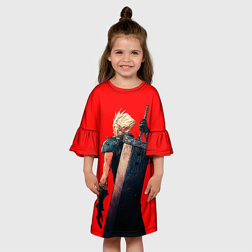Детское платье Клауд С мечом final fantasy / 3D-принт – фото 3