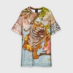 Платье клеш для девочки Китайский тигр Символ 2022 года, цвет: 3D-принт