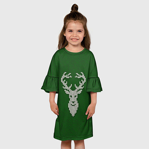 Детское платье Вязанный олень / 3D-принт – фото 3