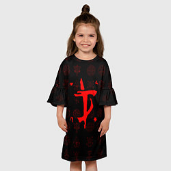 Платье клеш для девочки Символ палача рока Doom, цвет: 3D-принт — фото 2