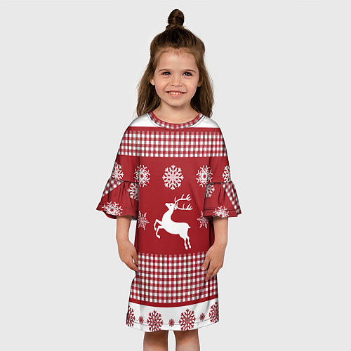 Детское платье Узор с оленями / 3D-принт – фото 3