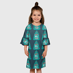Платье клеш для девочки Ёлки-елки, цвет: 3D-принт — фото 2