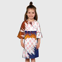 Платье клеш для девочки RUNES DOOM LOGO, цвет: 3D-принт — фото 2