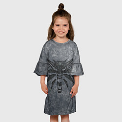 Платье клеш для девочки THE WITCHER LOGO STONE, цвет: 3D-принт — фото 2