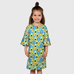 Платье клеш для девочки Зубастые Акулы, цвет: 3D-принт — фото 2