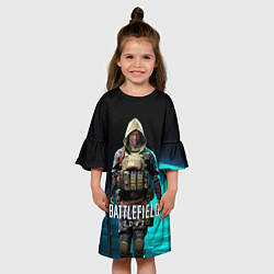 Платье клеш для девочки Battlefield 2042 - Ирландец, цвет: 3D-принт — фото 2