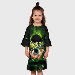 Платье клеш для девочки Зоро Ророноа с катанами Ван пис, цвет: 3D-принт — фото 2
