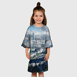 Платье клеш для девочки Battlefield 2042 - КАЛЕЙДОСКОП, цвет: 3D-принт — фото 2