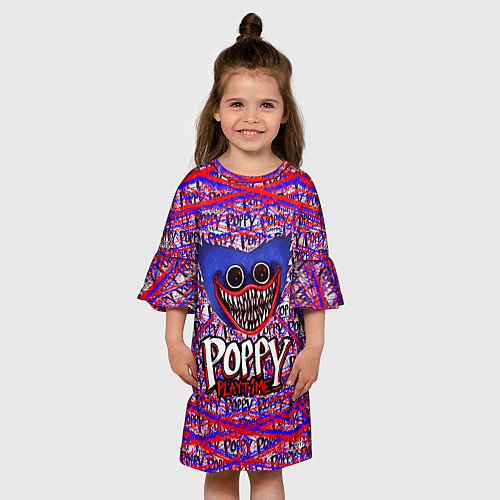 Детское платье Huggy Wuggy: Poppy Pattern / 3D-принт – фото 3