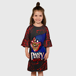 Платье клеш для девочки Poppy Playtime: Blood Rage, цвет: 3D-принт — фото 2