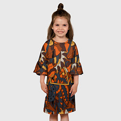 Платье клеш для девочки Абстрактные текстуры, цвет: 3D-принт — фото 2