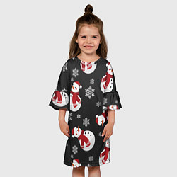 Платье клеш для девочки Cнеговики, цвет: 3D-принт — фото 2