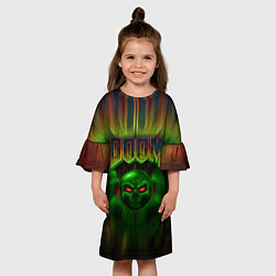 Платье клеш для девочки РЕЖИМ БОГА IDDQD, цвет: 3D-принт — фото 2