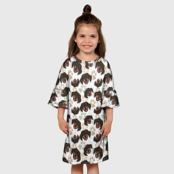 Платье клеш для девочки Такса Dachshund Dog, цвет: 3D-принт — фото 2