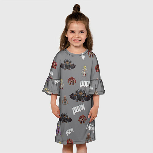 Детское платье MONSTER PATTERN DOOM / 3D-принт – фото 3