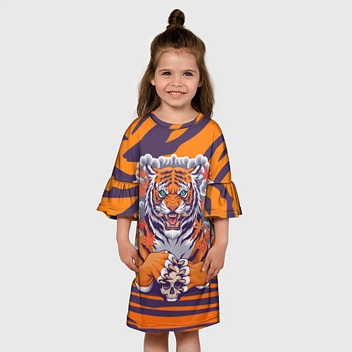 Детское платье Тигр с черепом / 3D-принт – фото 3