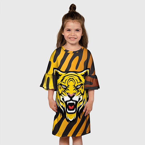 Детское платье Рычащий тигр голова / 3D-принт – фото 3