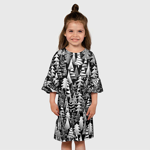 Детское платье Лес абстрактных ёлок / 3D-принт – фото 3