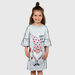 Платье клеш для девочки Гном год, цвет: 3D-принт — фото 2
