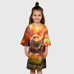 Платье клеш для девочки DoomGuy in Fire Doom, цвет: 3D-принт — фото 2