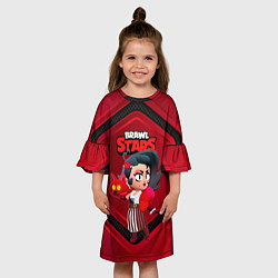 Платье клеш для девочки LOLA red black 3D, цвет: 3D-принт — фото 2