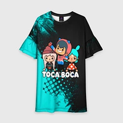 Платье клеш для девочки Toca Boca Рита и Леон, цвет: 3D-принт