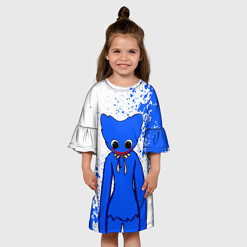 Детское платье POPPY PLAYTIME BLUE ИГРА ПОППИ ПЛЕЙТАЙМ ХАГГИ ВАГГ / 3D-принт – фото 3