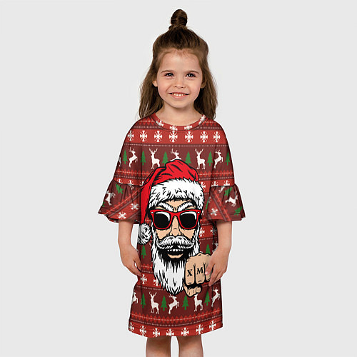 Детское платье Bad Santa Плохой Санта / 3D-принт – фото 3